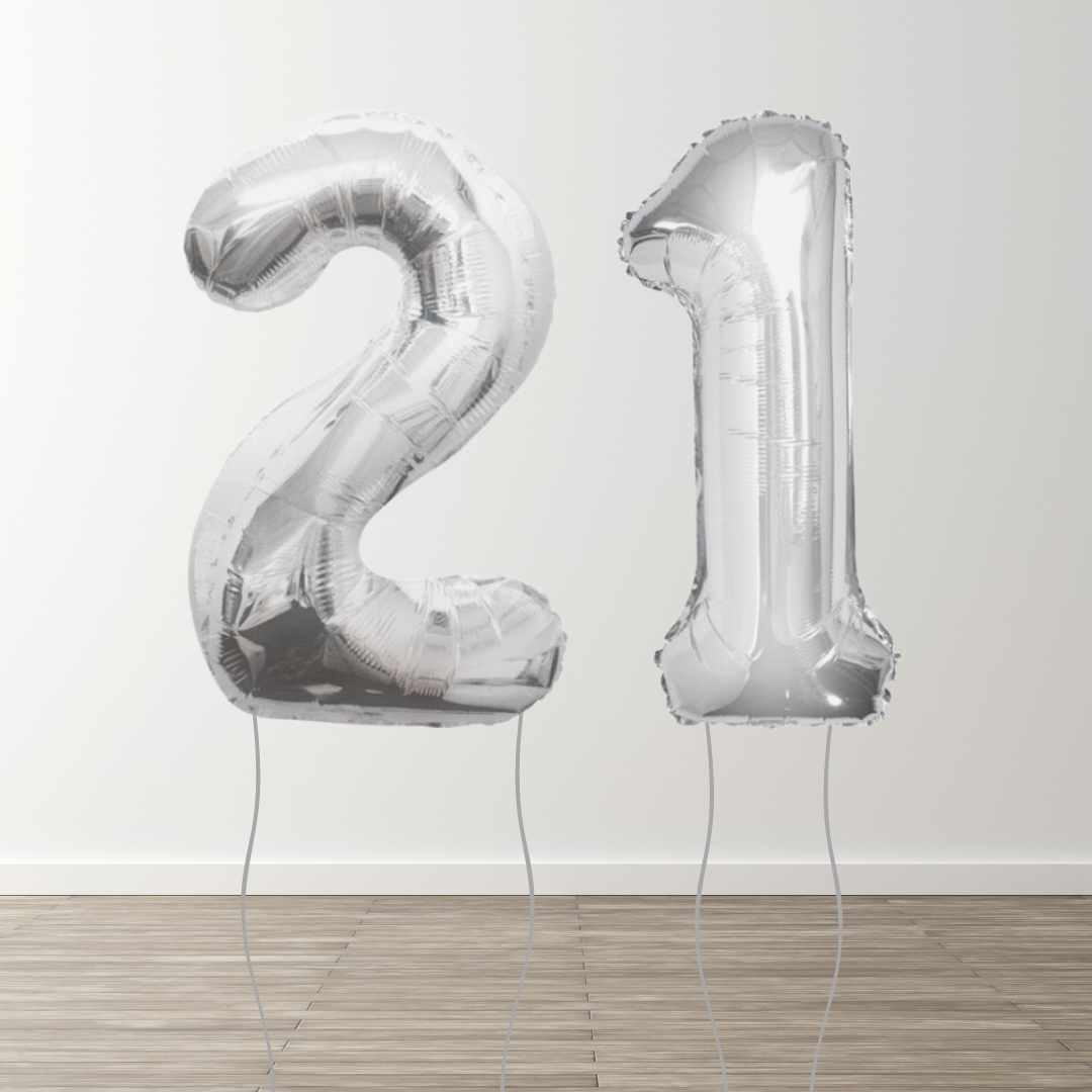 Silver Foil Number Balloons