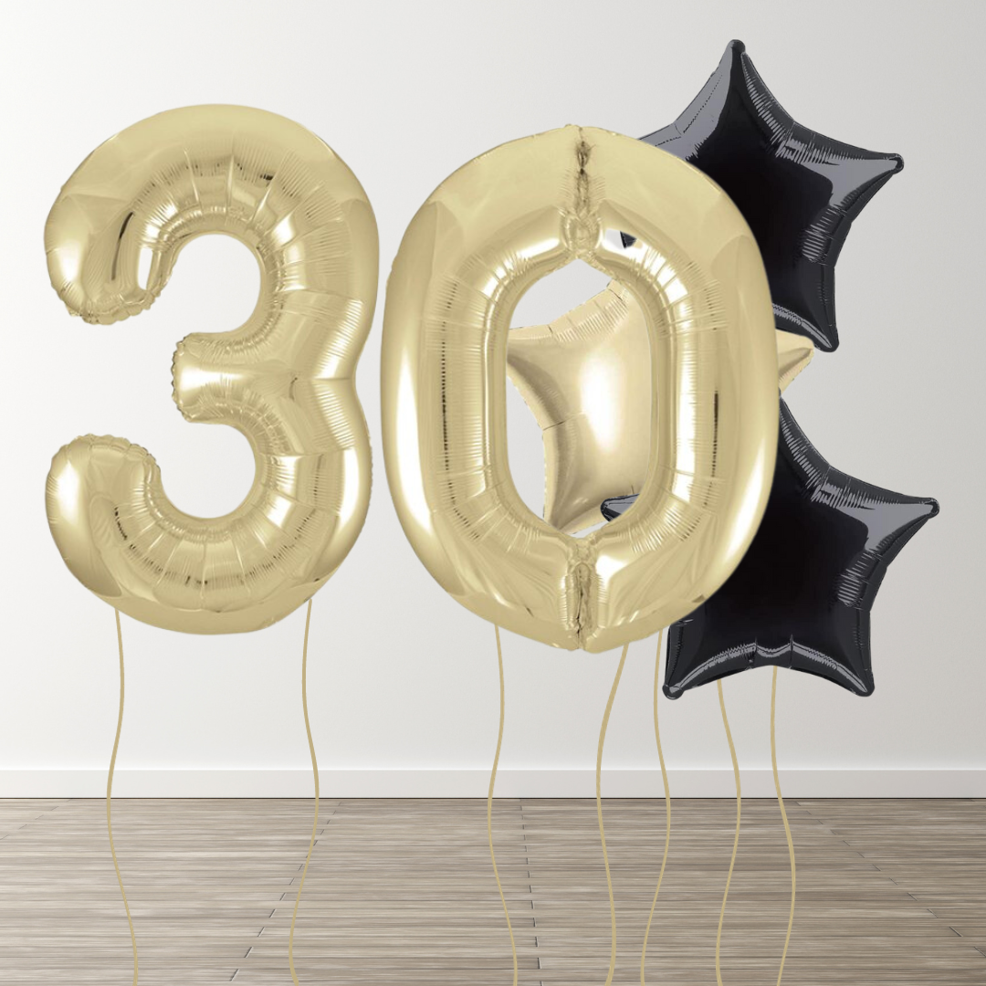 White Gold Foil Number Bunch