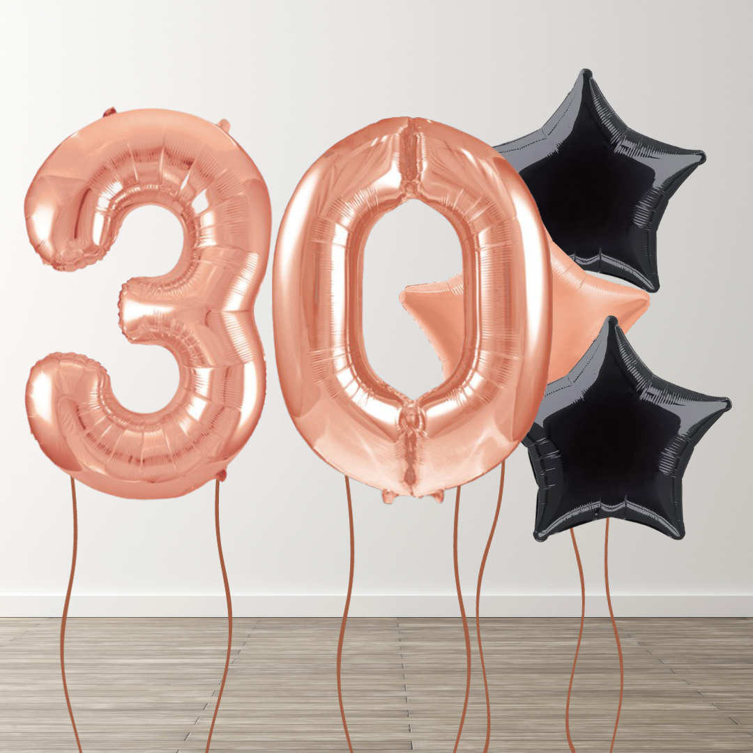 Rose Gold Foil Number Bunch