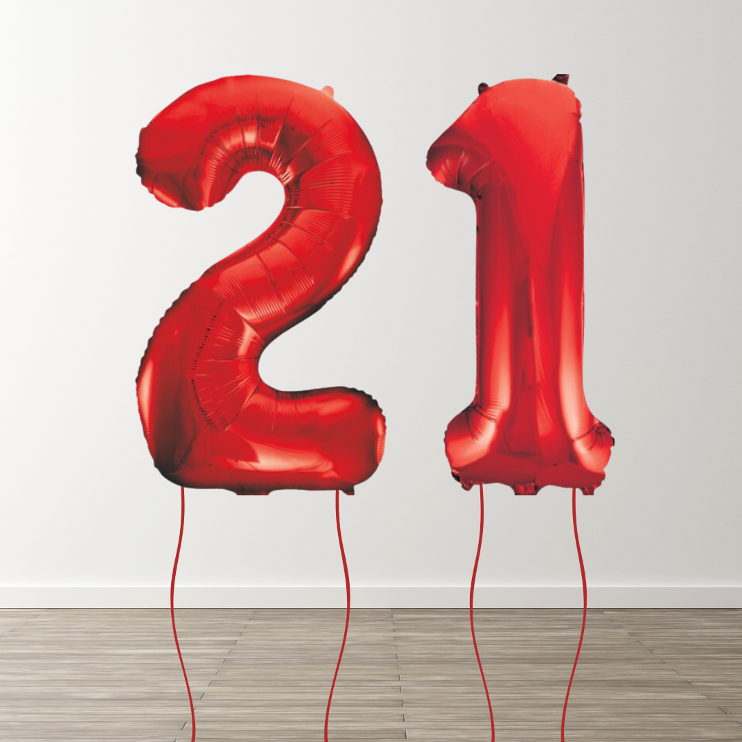 Red Foil Number Balloons