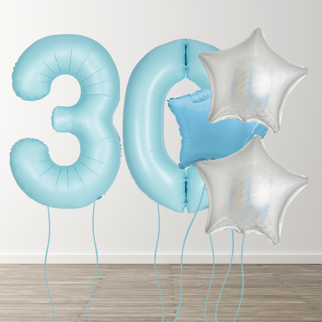 Matte Blue Foil Number Bunch