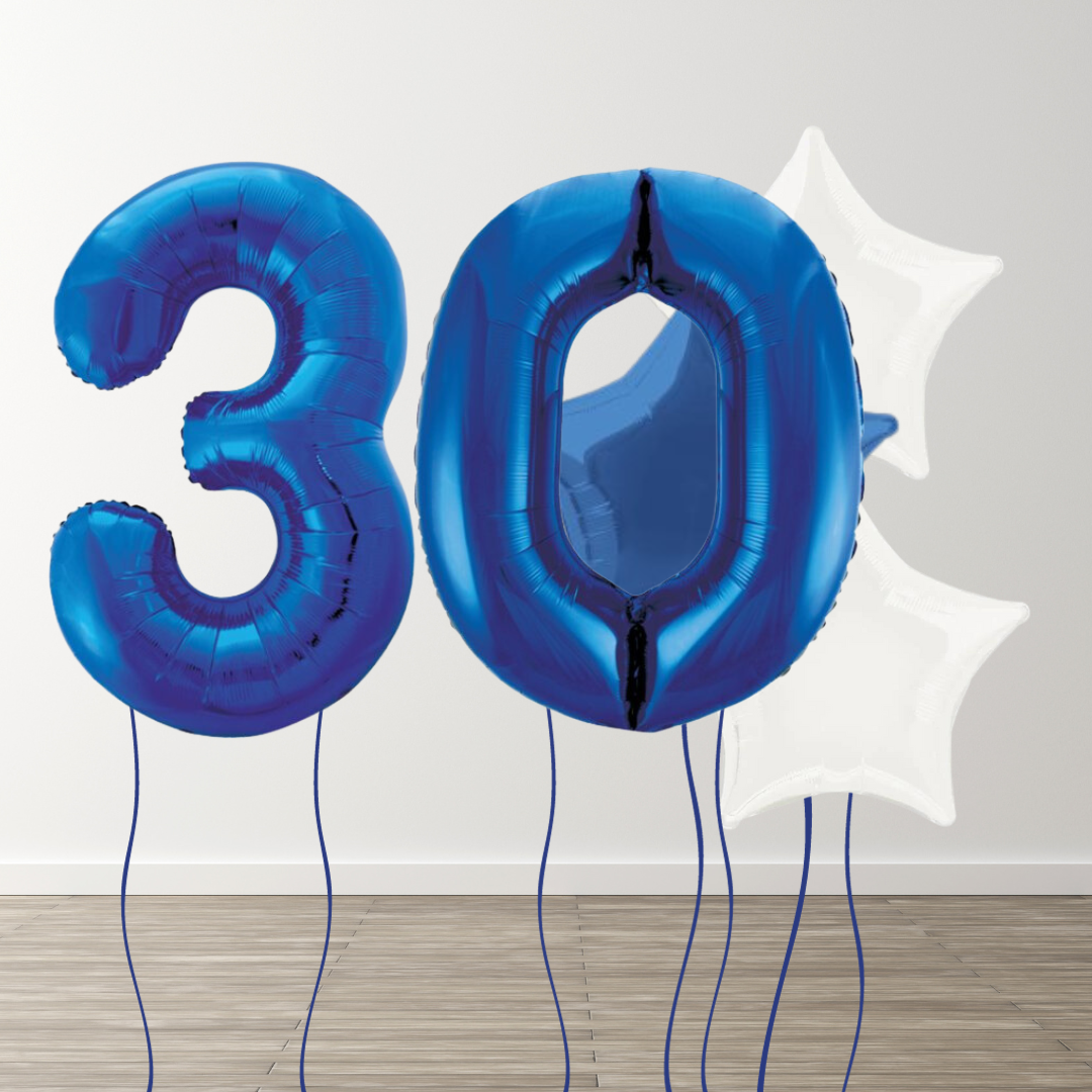 Blue Foil Number Bunch