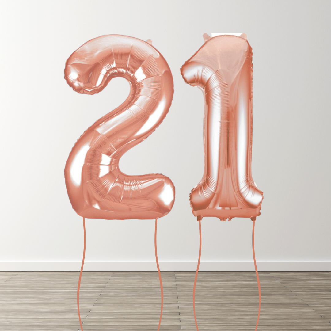 Rose Gold Foil Number Balloons