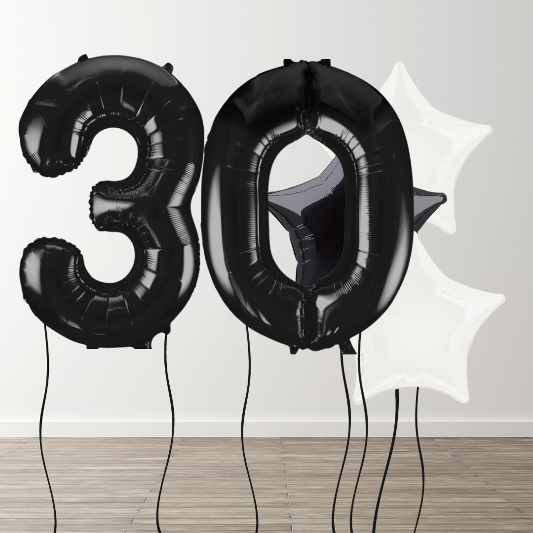 Black & White Foil Number Bunch