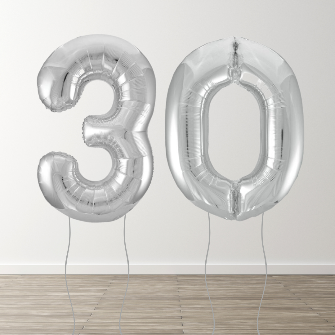 Silver Foil Number Balloons