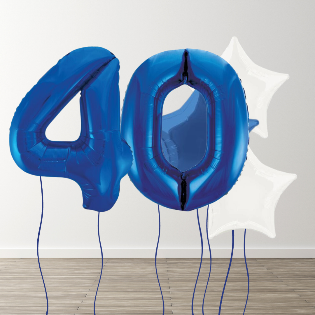 Blue Foil Number Bunch