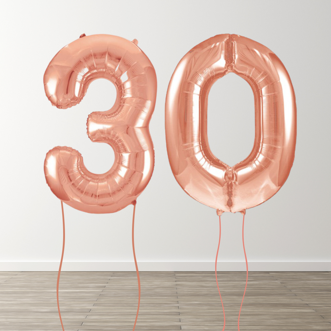 Rose Gold Foil Number Balloons