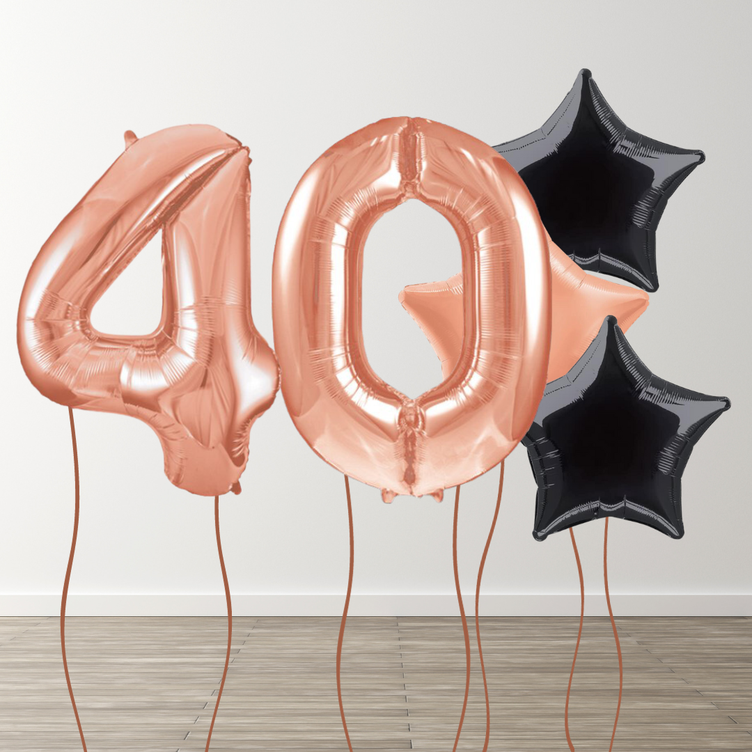 Rose Gold Foil Number Bunch