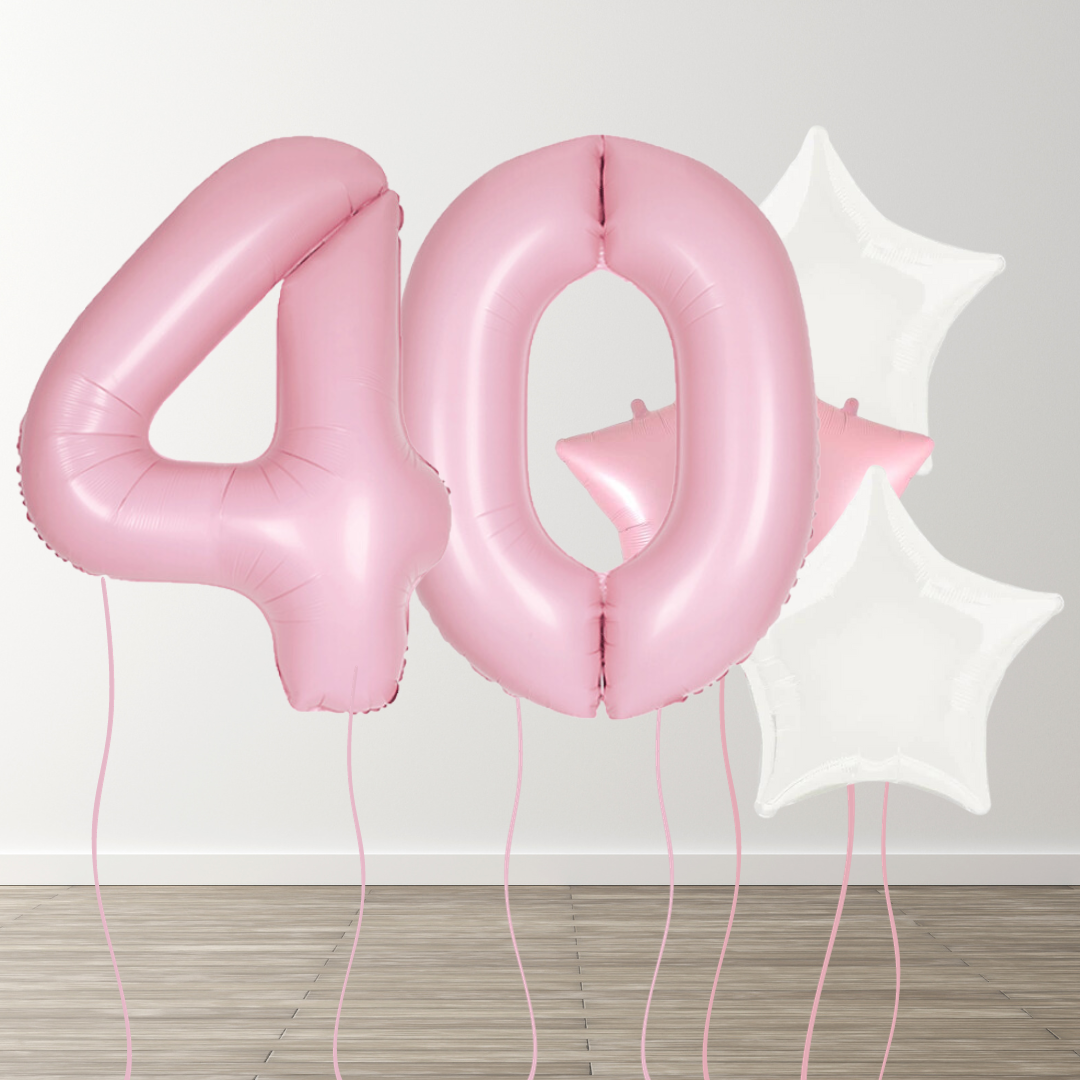 Matte Pink Foil Number Bunch