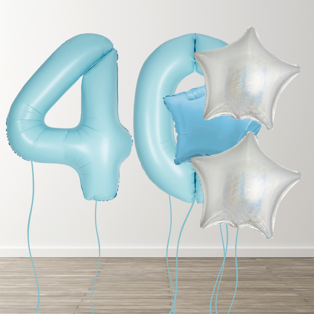 Matte Blue Foil Number Bunch