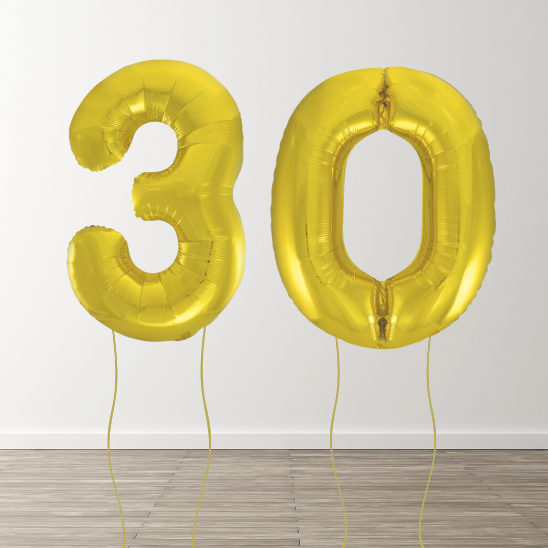 Classic Gold Foil Number Balloons