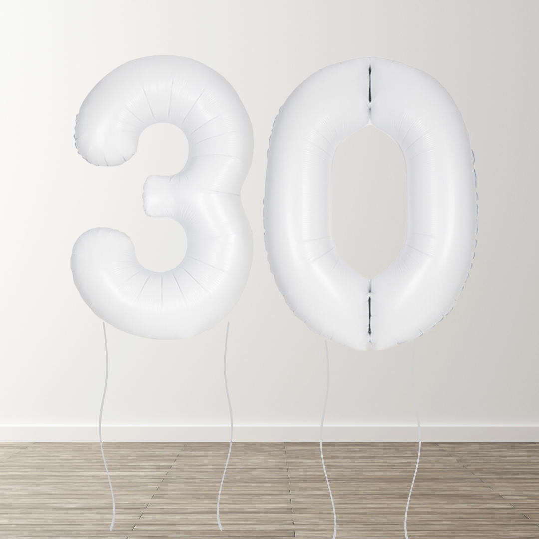 Matte White Foil Number Balloons