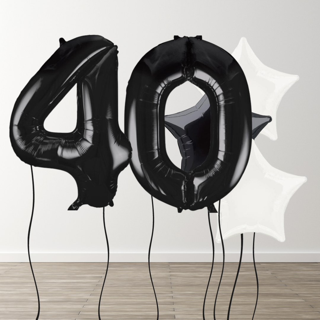 Black & White Foil Number Bunch