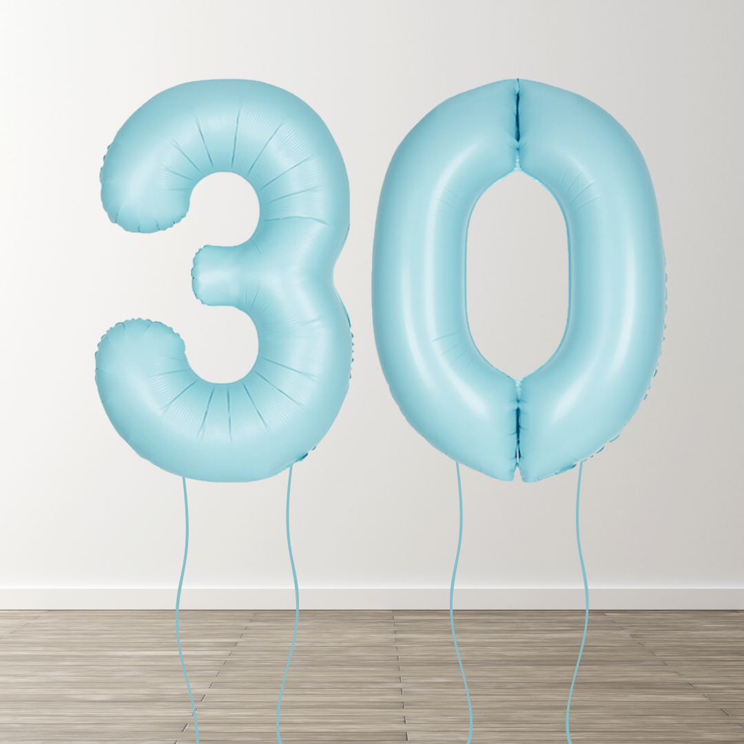 Matte Blue Foil Number Balloons