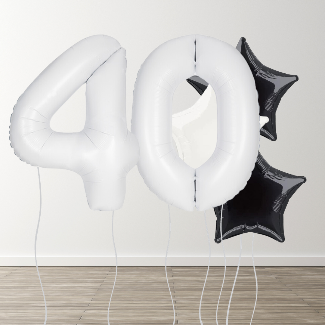 White Foil Number Bunch