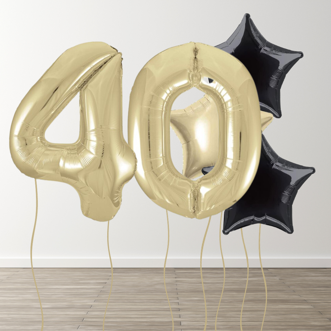 White Gold Foil Number Bunch