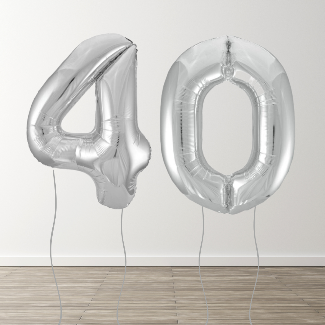 Silver Foil Number Balloons