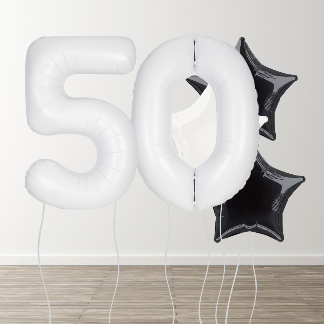 White Foil Number Bunch