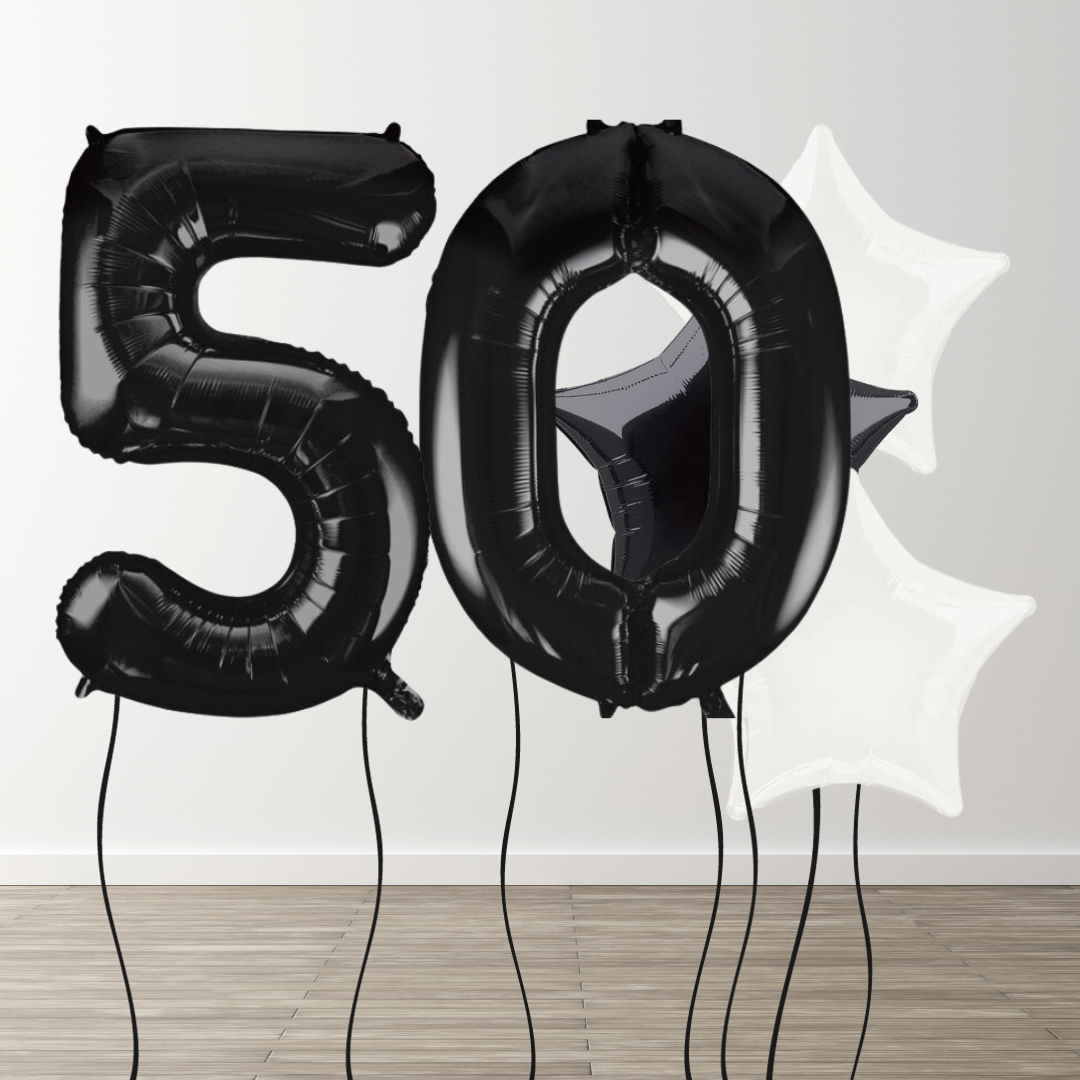 Black & White Foil Number Bunch