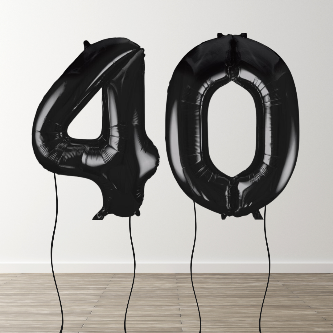 Black Foil Number Balloons