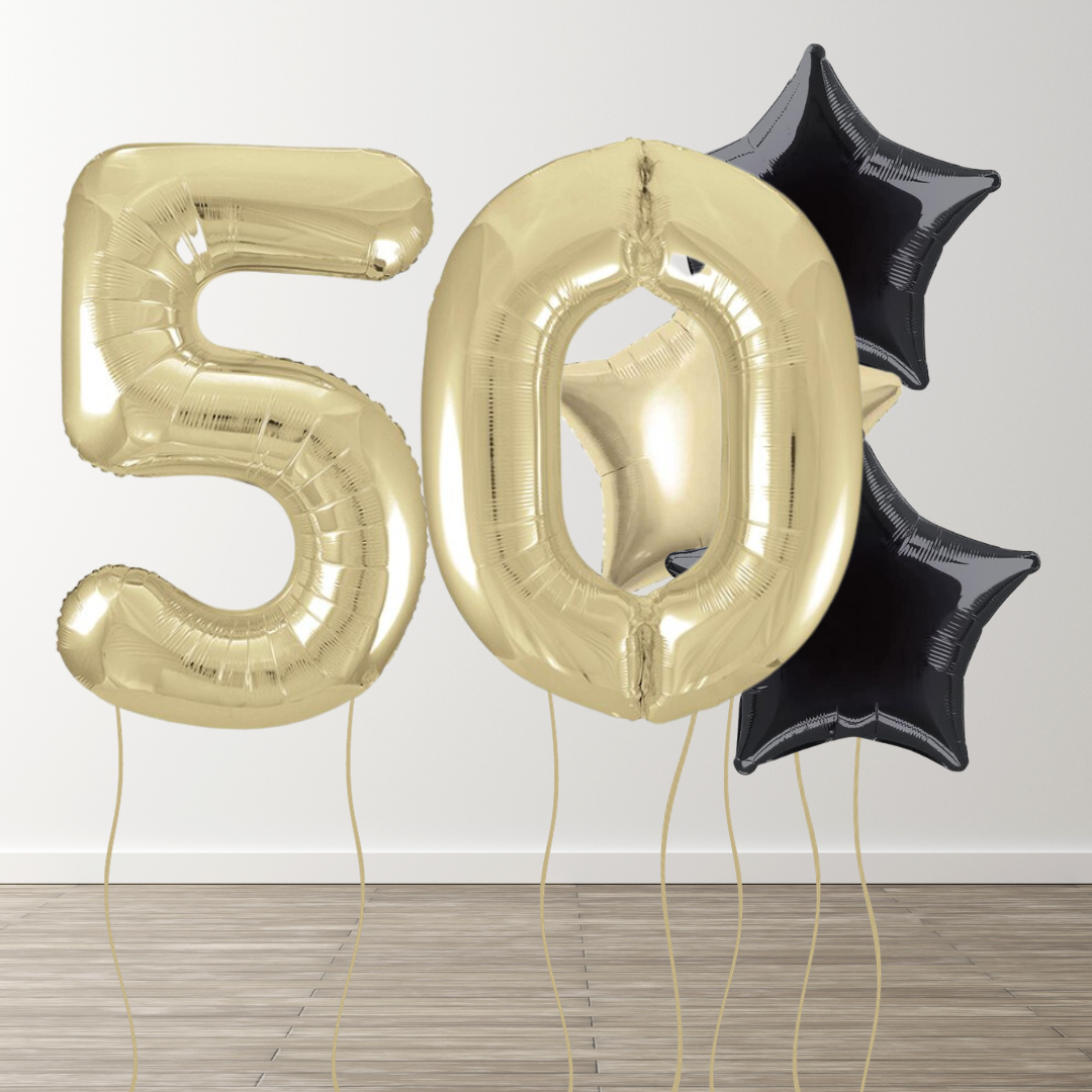 White Gold Foil Number Bunch