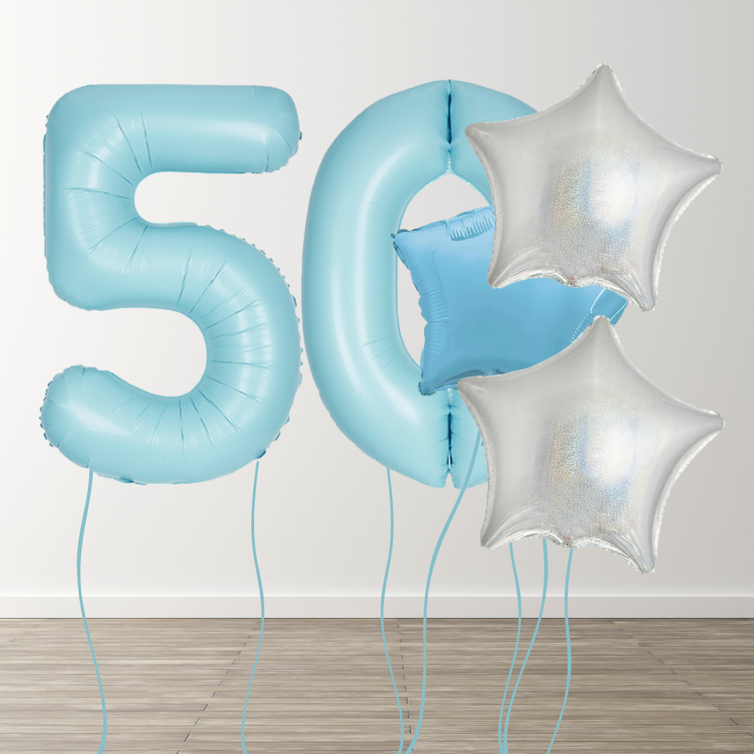 Matte Blue Foil Number Bunch