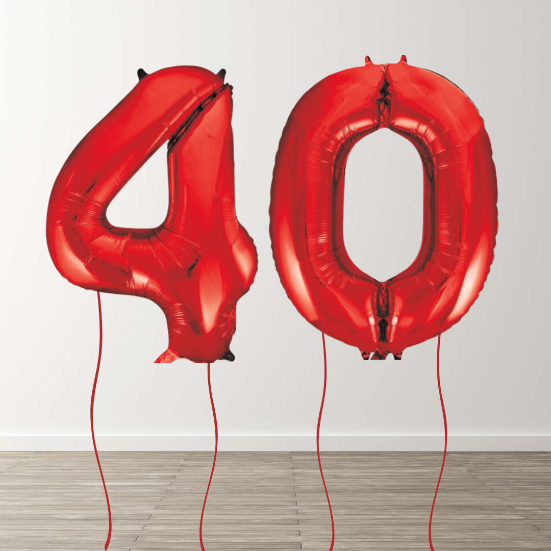 Red Foil Number Balloons