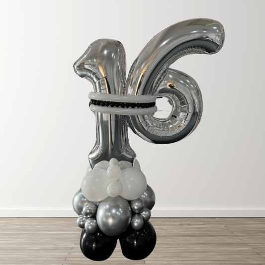 Silver and Black Balloon Stack