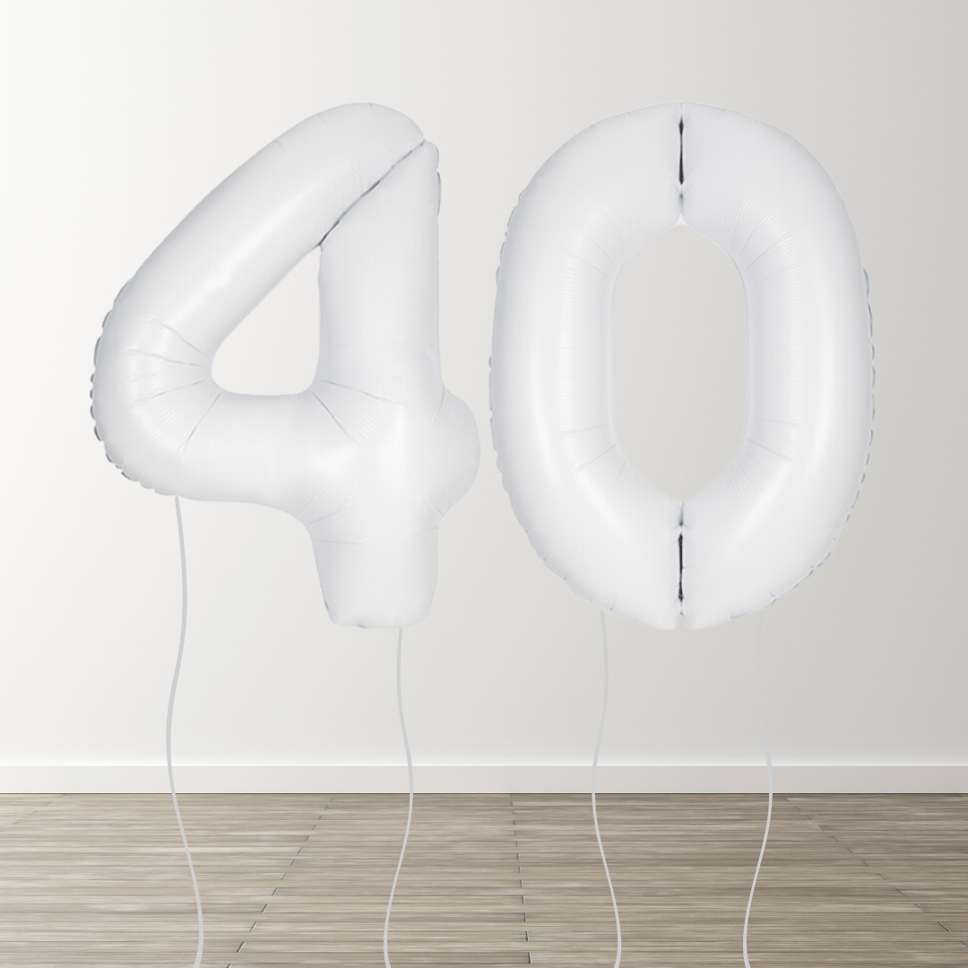 Matte White Foil Number Balloons