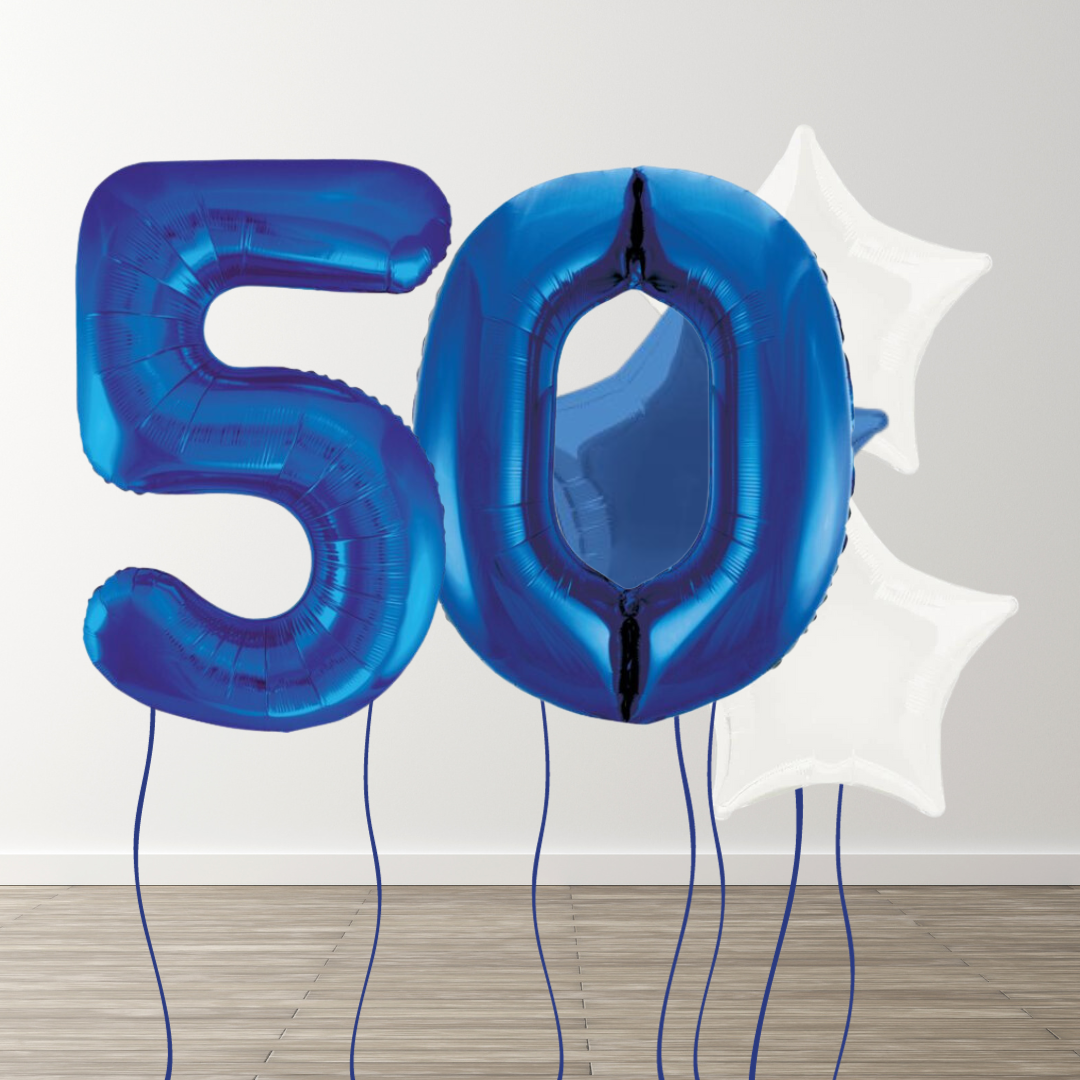 Blue Foil Number Bunch