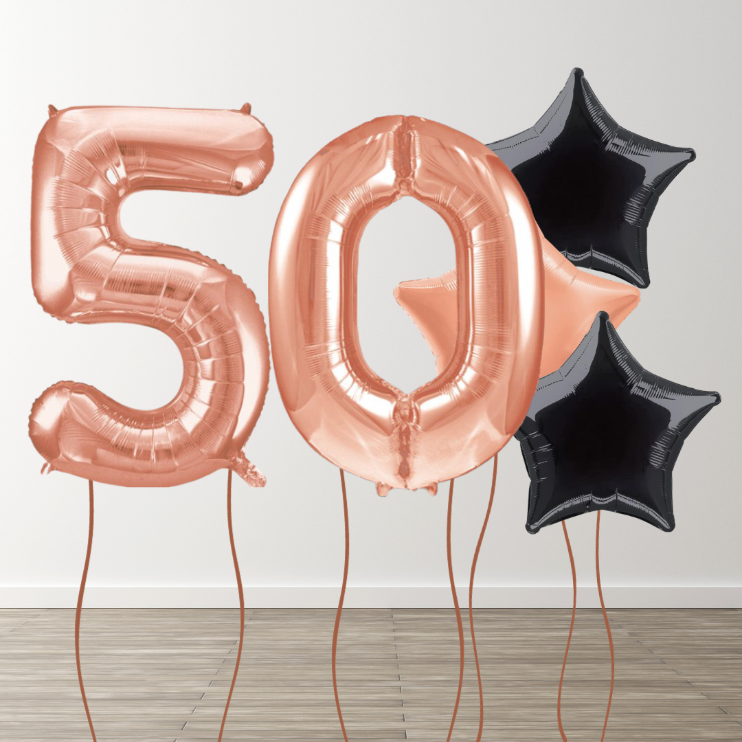 Rose Gold Foil Number Bunch