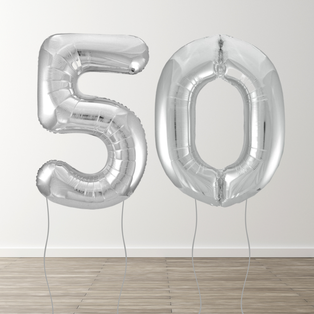 Silver Foil Number Balloons