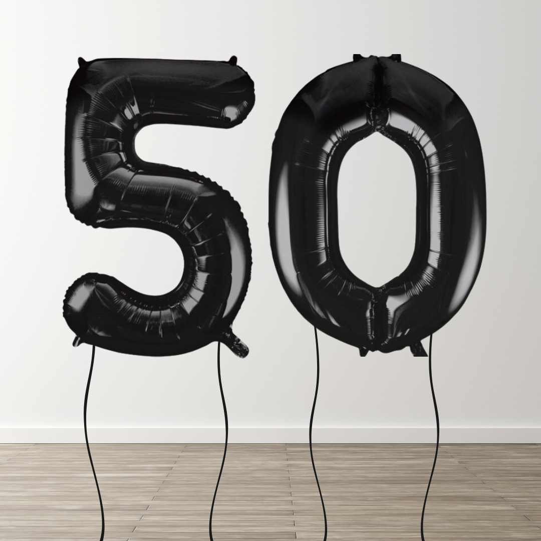 Black Foil Number Balloons