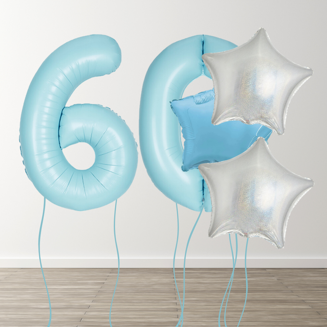 Matte Blue Foil Number Bunch