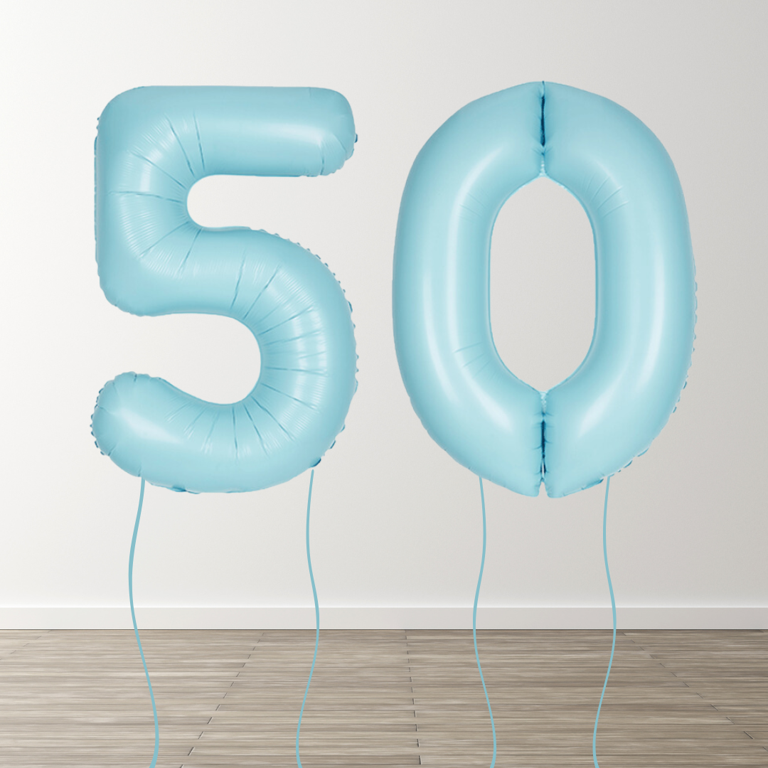 Matte Blue Foil Number Balloons