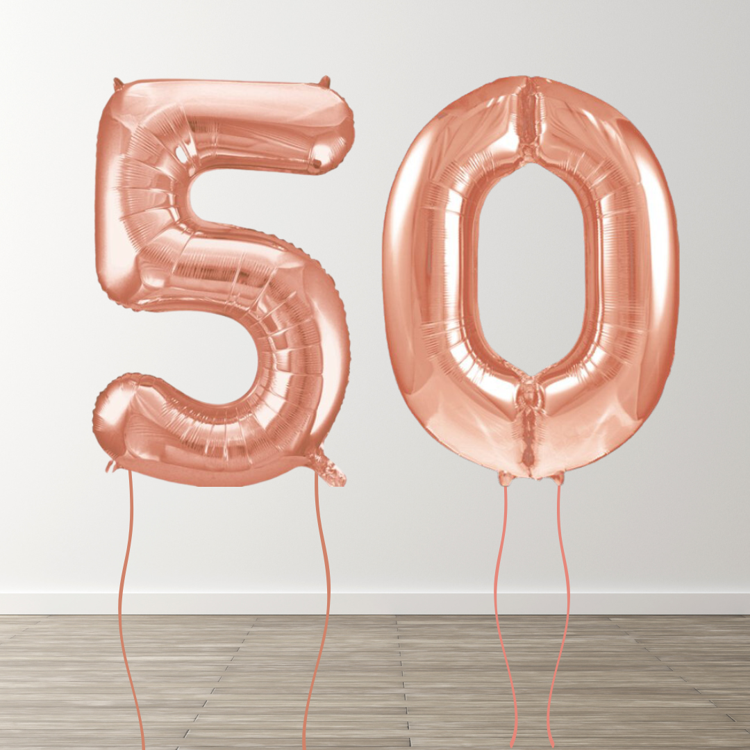 Rose Gold Foil Number Balloons