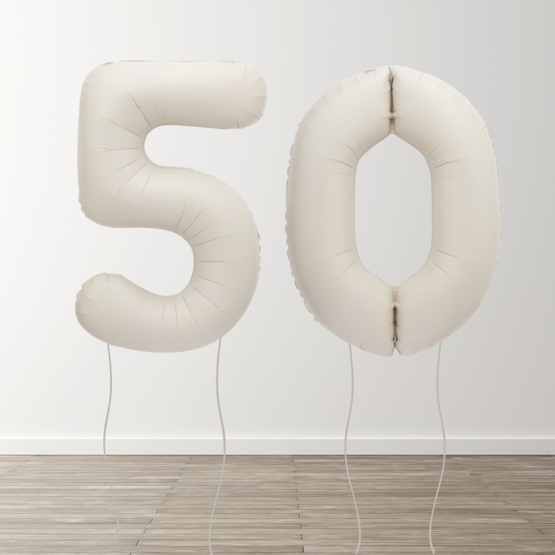 Matte Neutral Foil Number Balloons