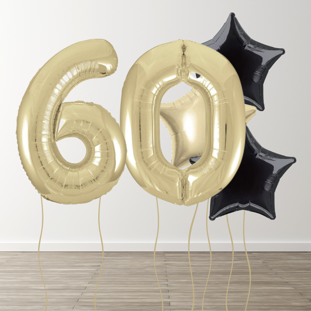 White Gold Foil Number Bunch