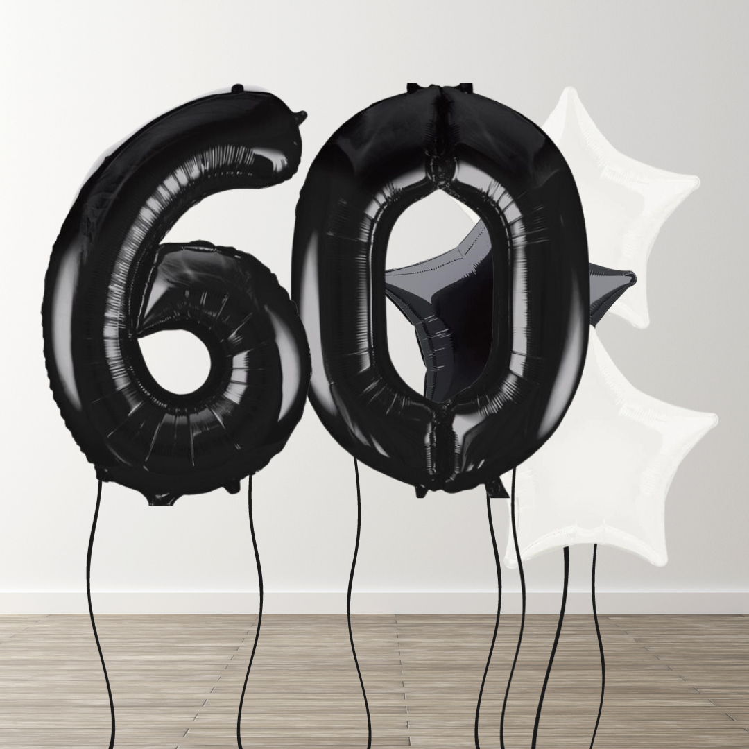 Black & White Foil Number Bunch