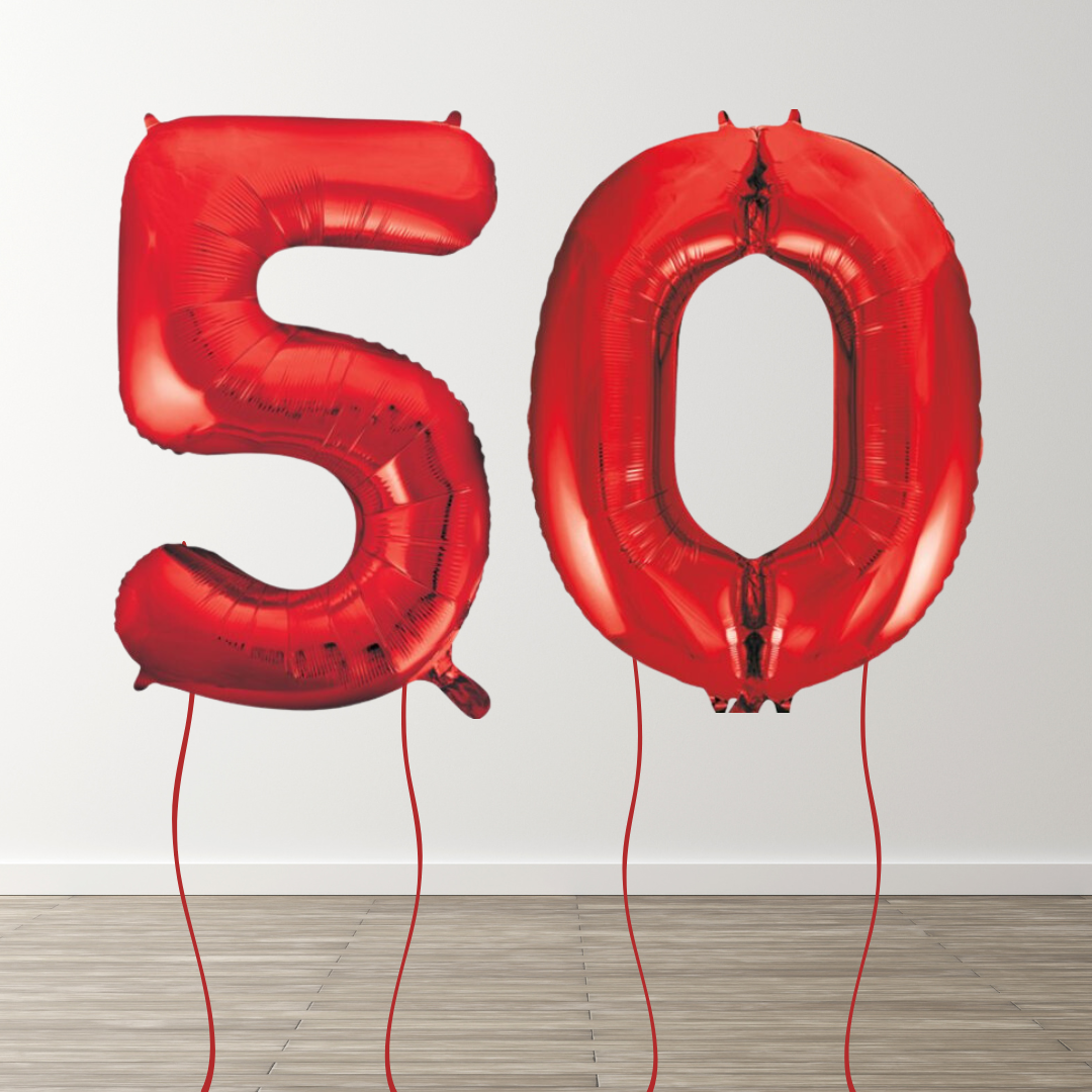 Red Foil Number Balloons