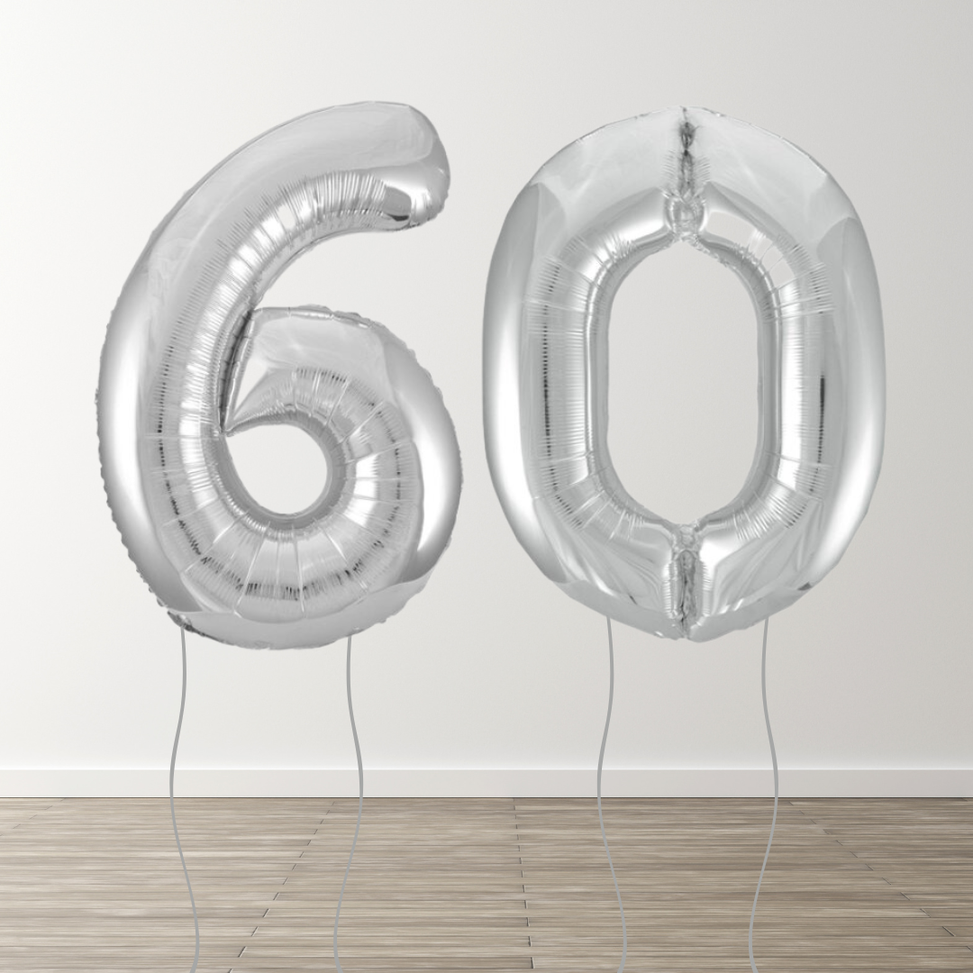 Silver Foil Number Balloons