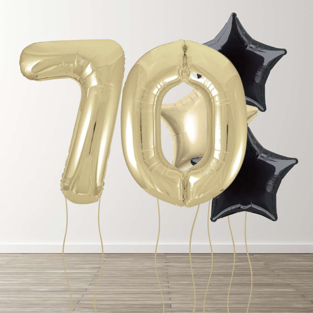 White Gold Foil Number Bunch