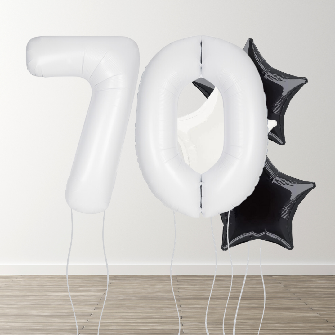 White Foil Number Bunch