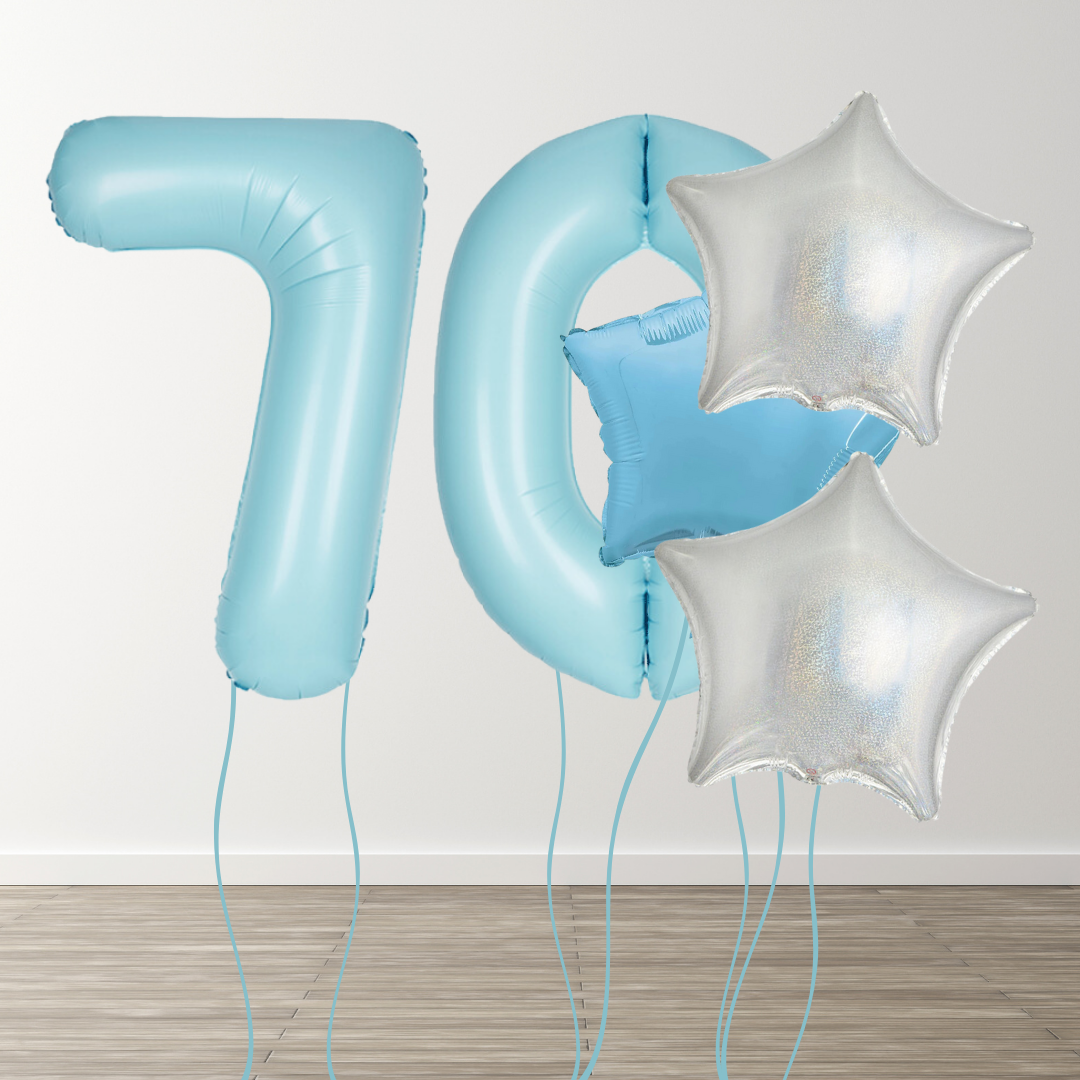 Matte Blue Foil Number Bunch