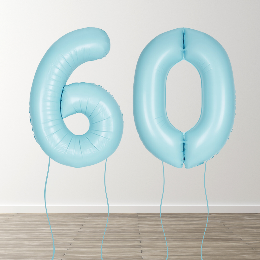 Matte Blue Foil Number Balloons