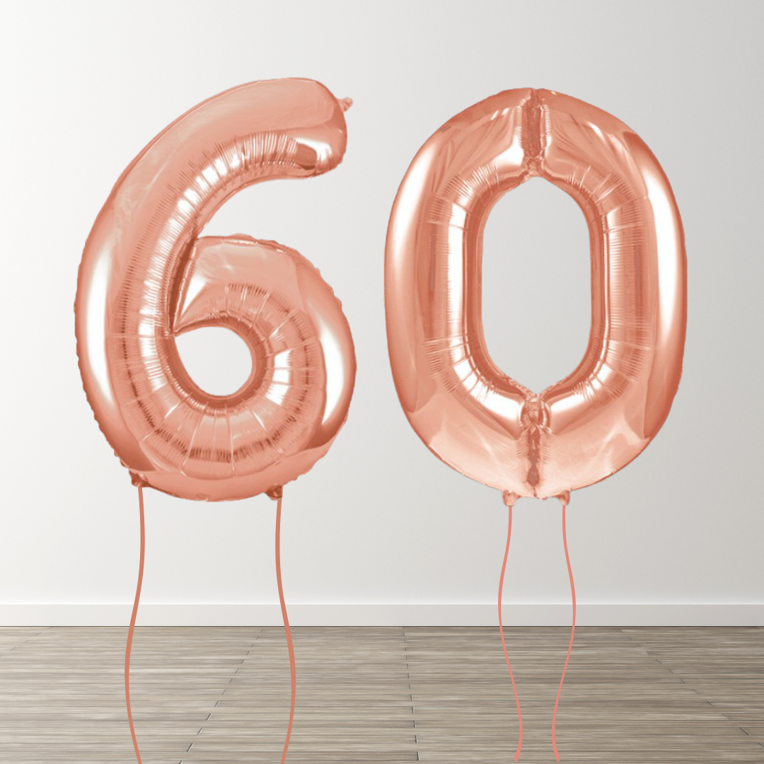 Rose Gold Foil Number Balloons
