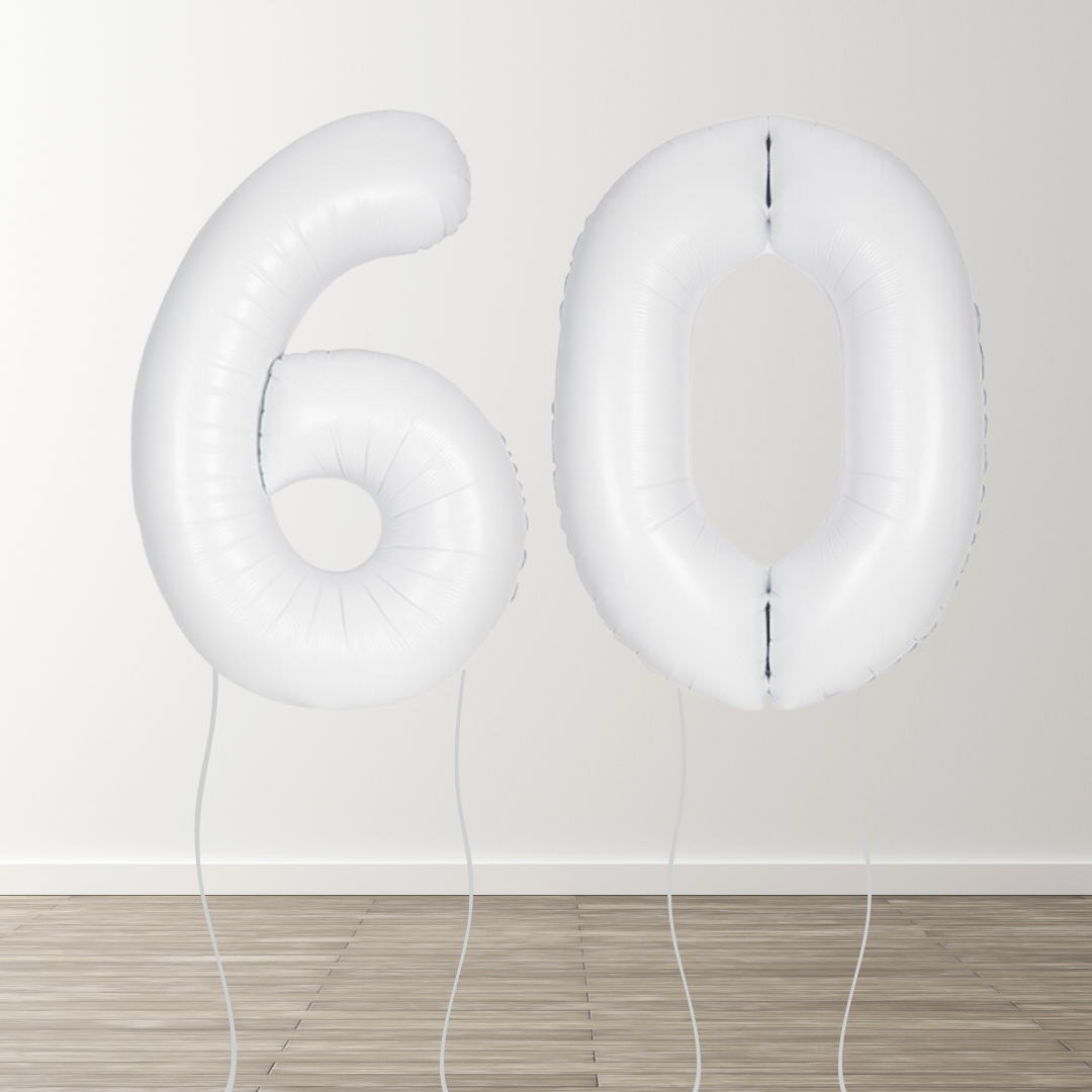 Matte White Foil Number Balloons