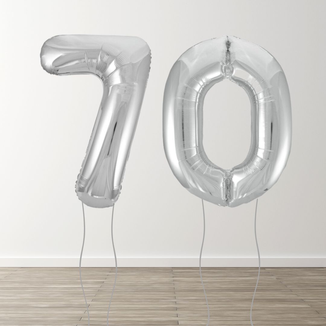 Silver Foil Number Balloons