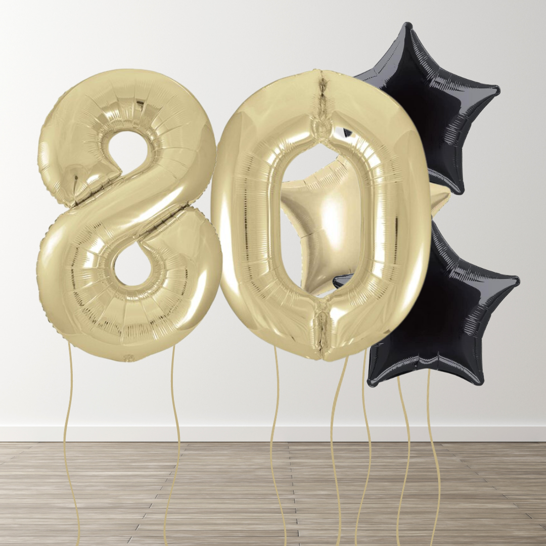 White Gold Foil Number Bunch