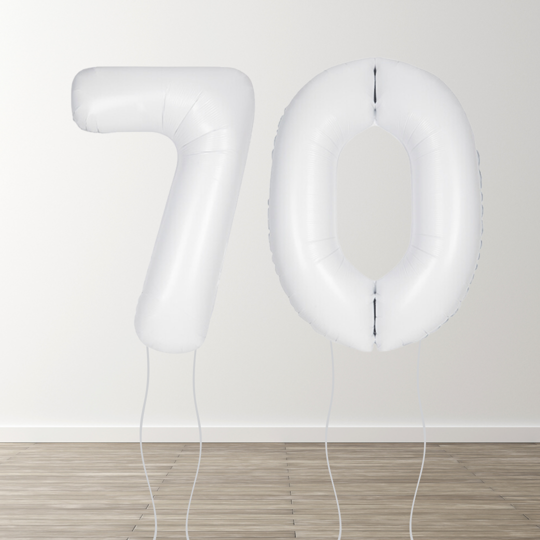 Matte White Foil Number Balloons
